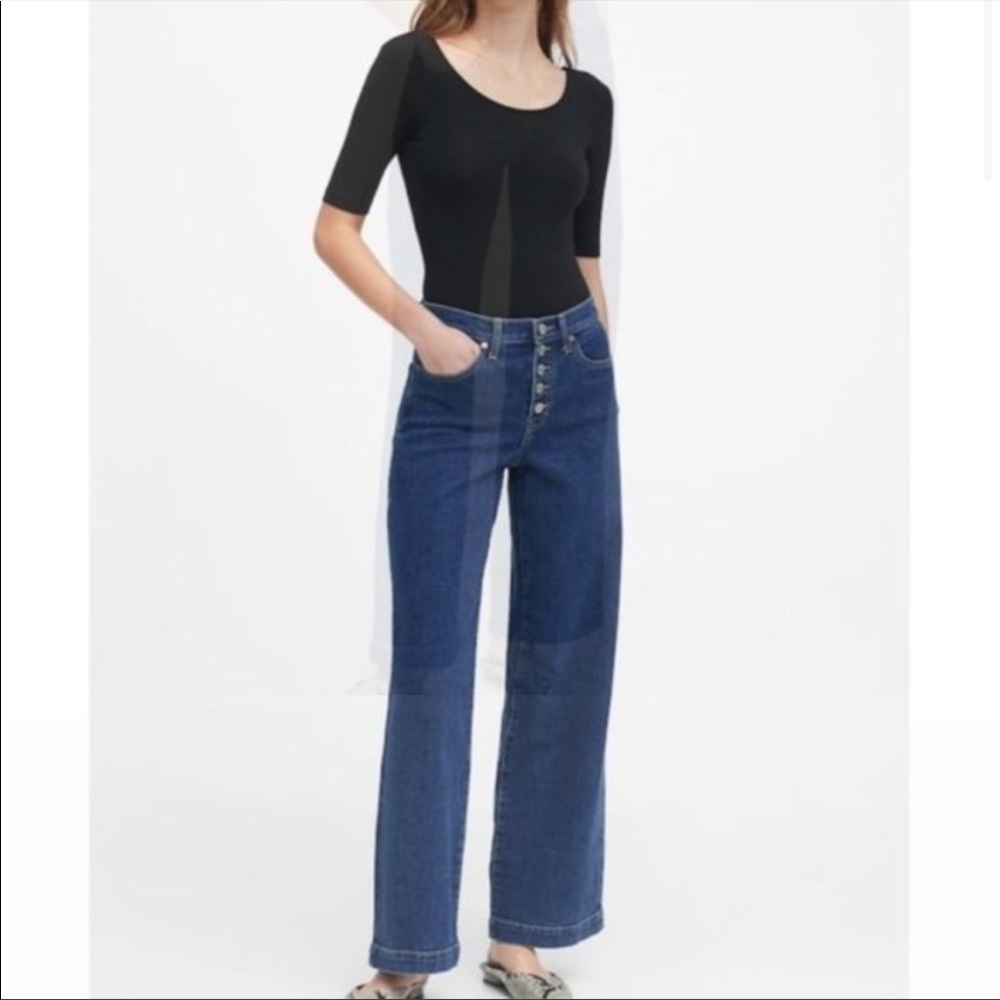 NWT BANANA REPUBLIC High Rise Wide Leg Button Fly - Picture 3 of 7